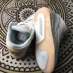 Jordan High-Top Sneakers in White and Gray jordan 3 retro craft ivory